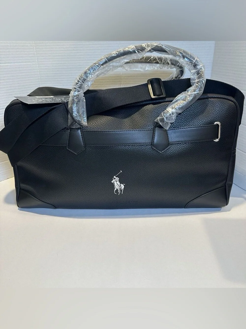 Ralph Lauren Black Leather Duffel Bag